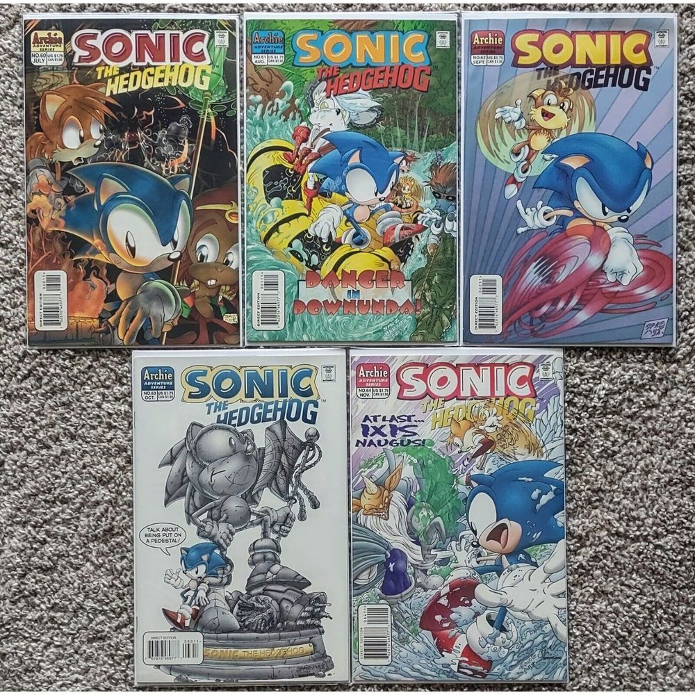 Sonic the Hedgehog Archie Comics #60 61 62 63 64 (Bagged &‎ Boarded)